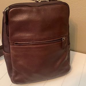 Fossil Brown Leather Backpack